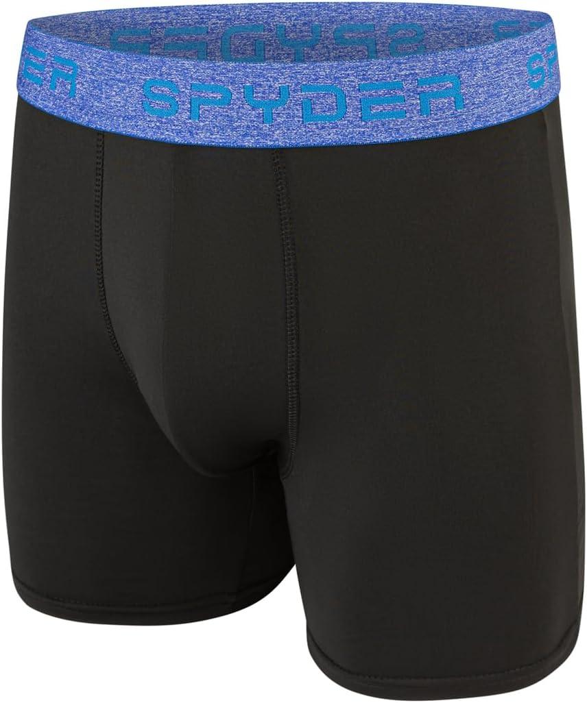 imageSpyder Mens Boxer Briefs 5 Pack Poly Spandex Performance Boxer Briefs UnderwearBlueBlackBlackLight BlueNavy