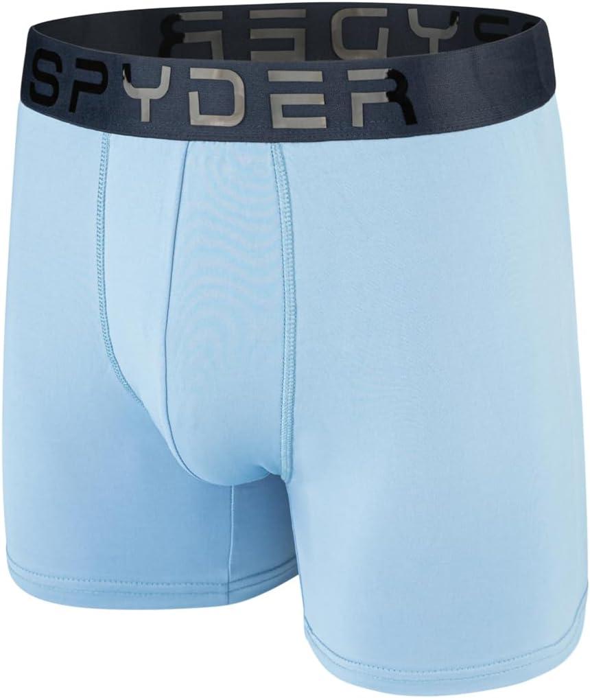 imageSpyder Mens Boxer Briefs 5 Pack Poly Spandex Performance Boxer Briefs UnderwearBlueBlackBlackLight BlueNavy