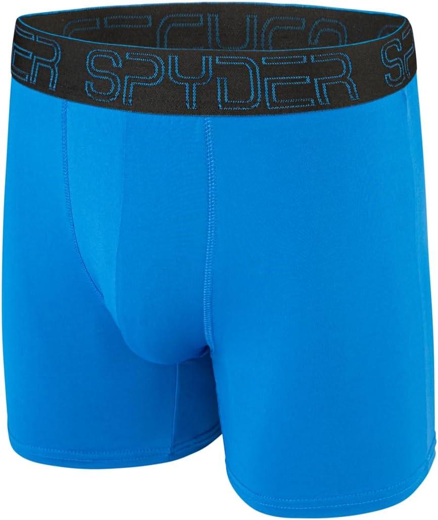 imageSpyder Mens Boxer Briefs 5 Pack Poly Spandex Performance Boxer Briefs UnderwearBlueBlackBlackLight BlueNavy