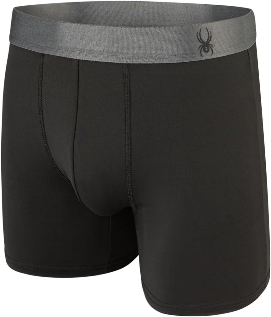 imageSpyder Mens Boxer Briefs 5 Pack Poly Spandex Performance Boxer Briefs UnderwearBlueBlackBlackLight BlueNavy