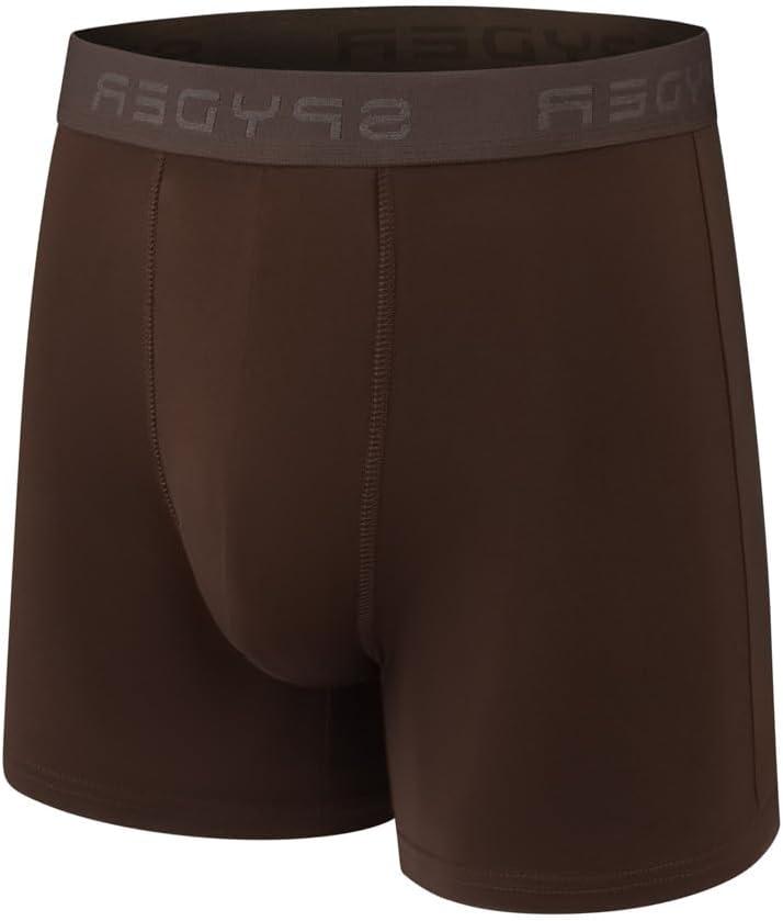 imageSpyder Mens Boxer Briefs 5 Pack Poly Spandex Performance Boxer Briefs UnderwearBrownGreyGreenNavyBlack