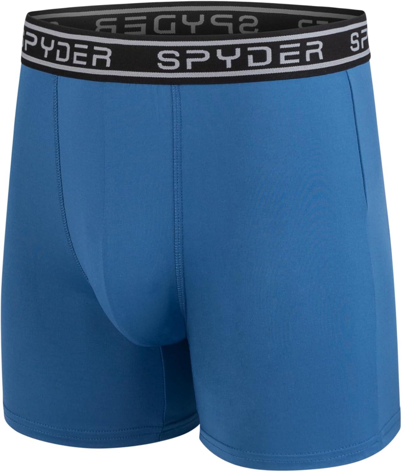 imageSpyder Mens Boxer Briefs 5 Pack Poly Spandex Performance Boxer Briefs UnderwearNavyGreyBlackCharcoalBlue