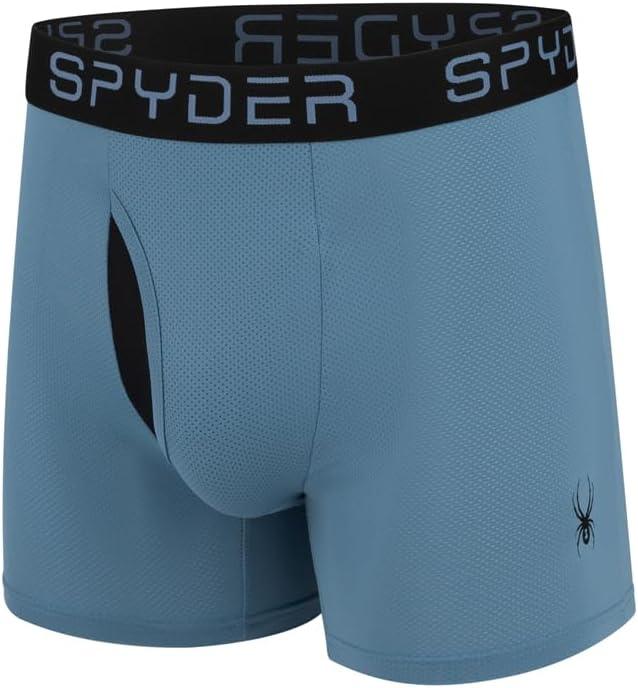imageSpyder Mens Boxer Briefs Performance Nylon Mesh Sports Underwear With Fly FrontNavyGreenBlackTeal