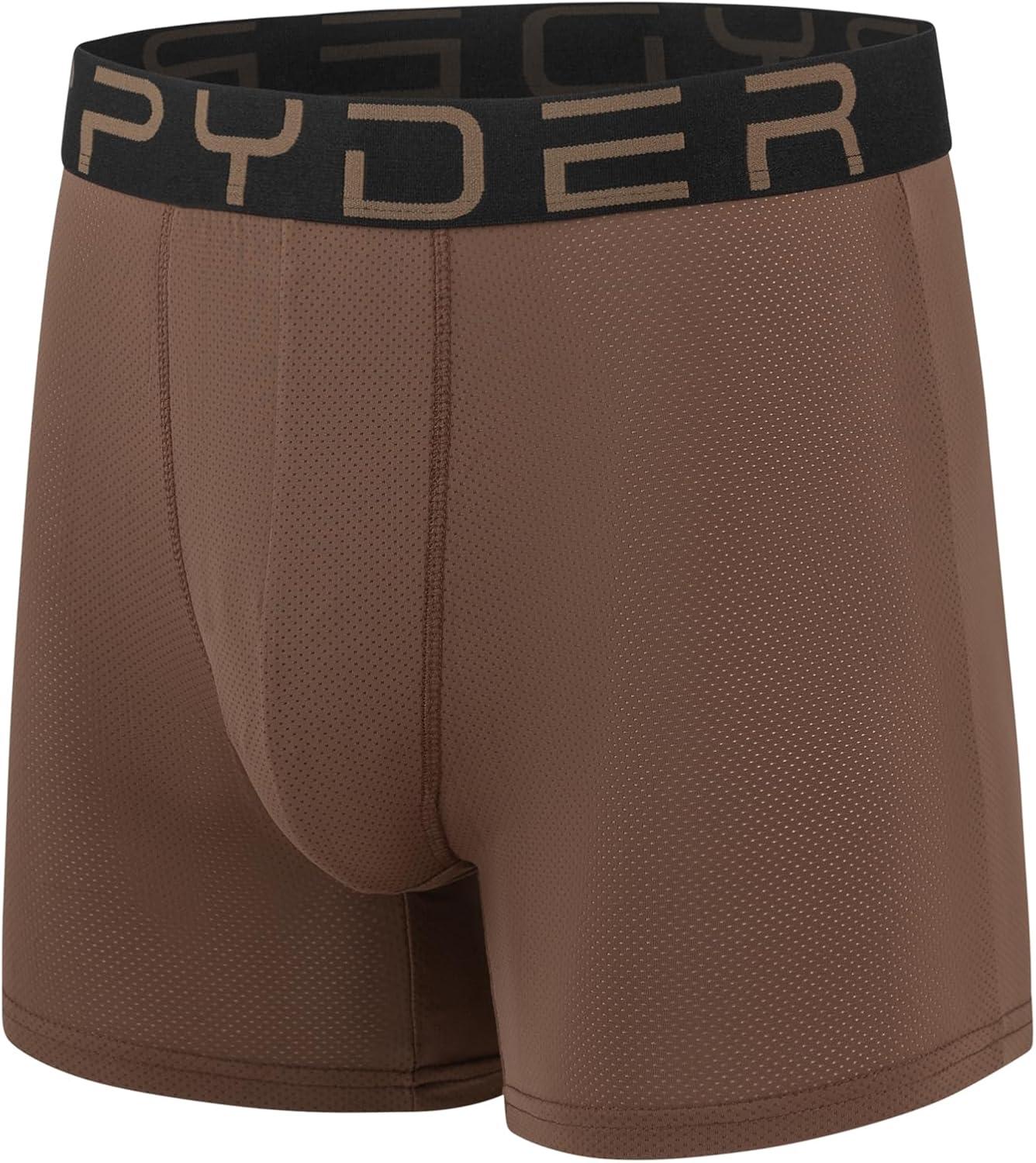 imageSpyder Mens Boxer Briefs Performance Nylon Mesh Sports UnderwearGreenBlackGreenBrown