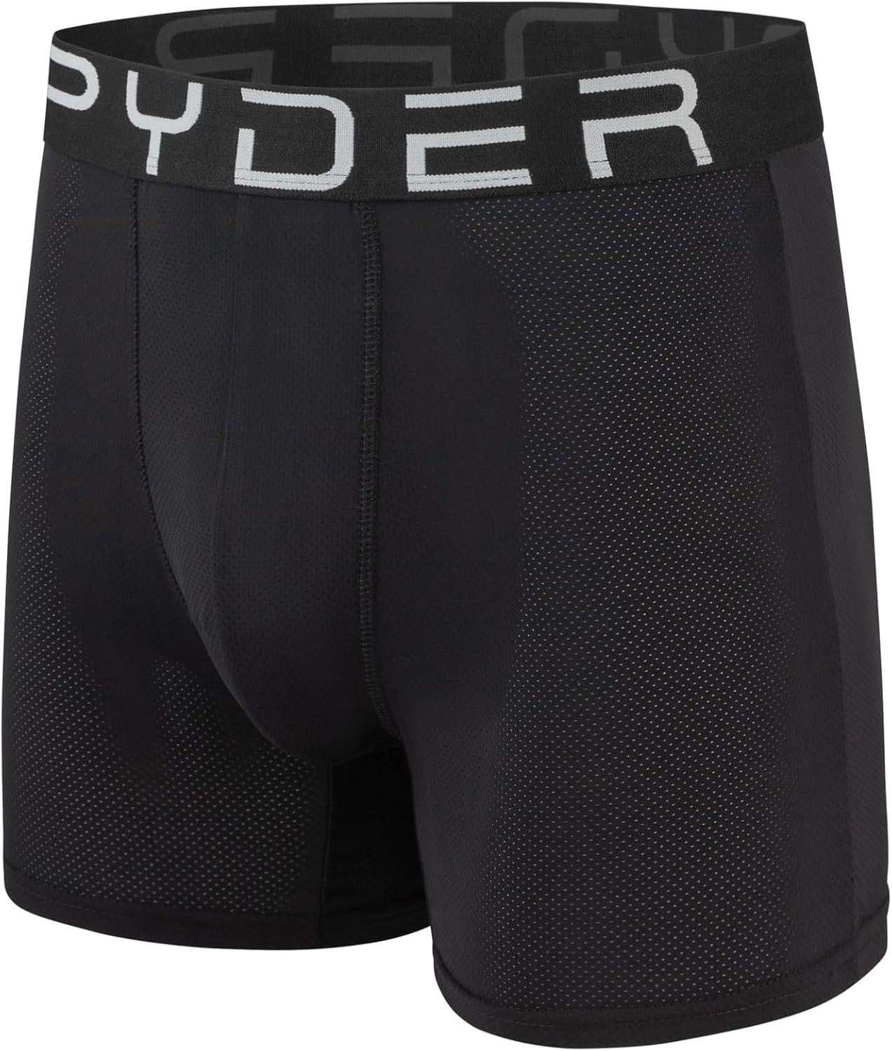 imageSpyder Mens Boxer Briefs Performance Nylon Mesh Sports UnderwearGreenBlackGreenBrown