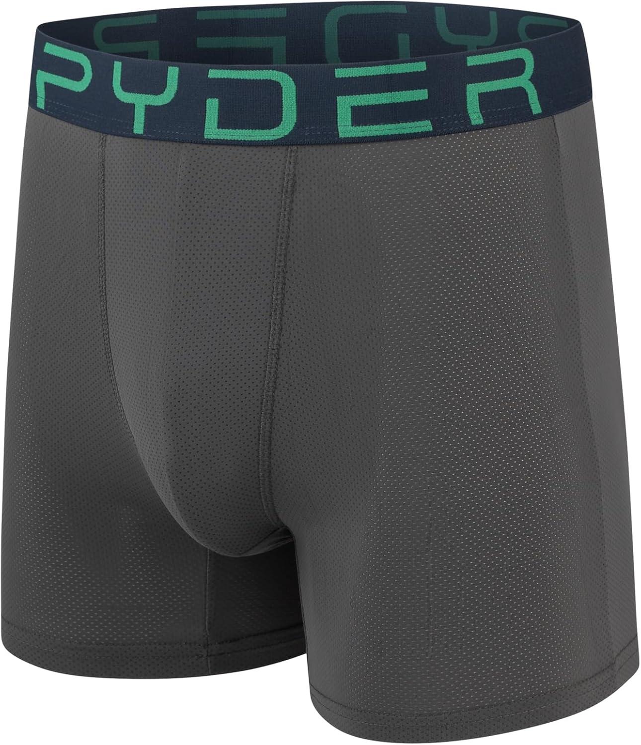 imageSpyder Mens Boxer Briefs Performance Nylon Mesh Sports UnderwearNavyBlackNavyGrey