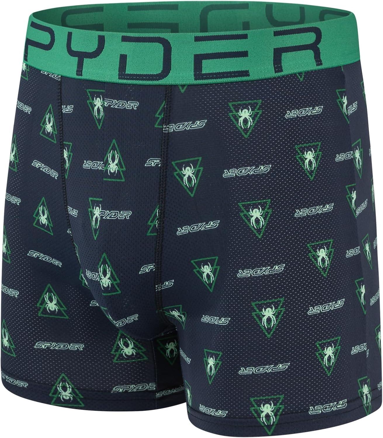imageSpyder Mens Boxer Briefs Performance Nylon Mesh Sports UnderwearNavyBlackNavyGrey