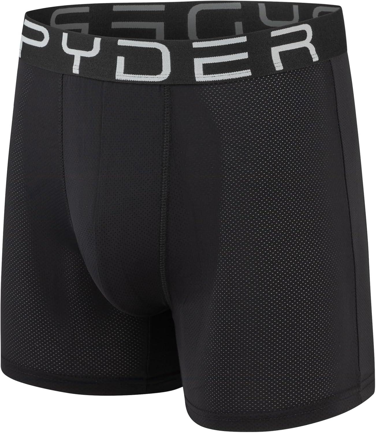 imageSpyder Mens Boxer Briefs Performance Nylon Mesh Sports UnderwearNavyBlackNavyGrey