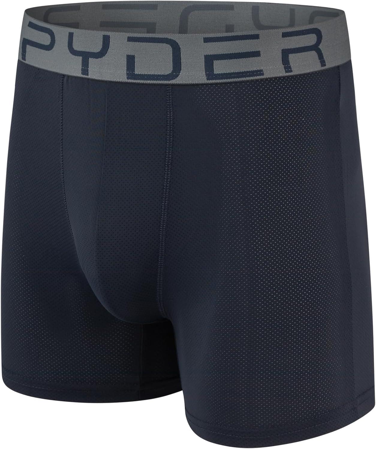 imageSpyder Mens Boxer Briefs Performance Nylon Mesh Sports UnderwearNavyBlackNavyGrey