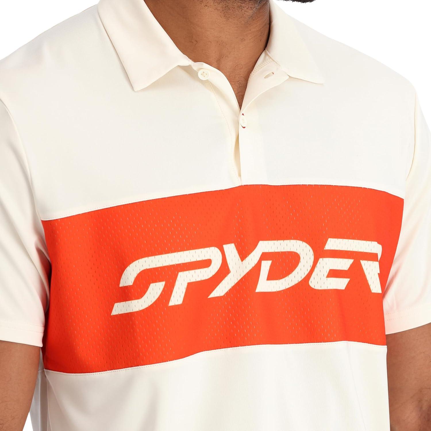 imageSpyder Mens Olson Short Sleeve Golf Polo ShirtGreige