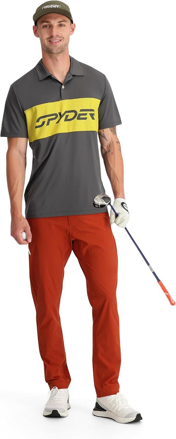 imageSpyder Mens Olson Short Sleeve Golf Polo ShirtPolar