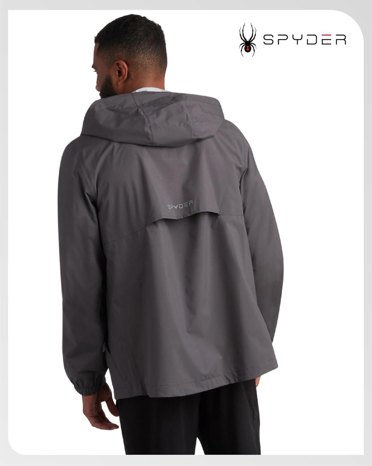 imageSpyder Mens Rain Jacket Waterproof Lightweight Hooded Windbreaker Outerwear Jacket for Golf Hiking and Outdoor SXLPolar