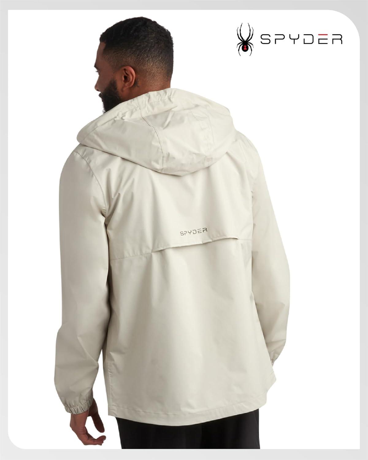 imageSpyder Mens Rain Jacket Waterproof Lightweight Hooded Windbreaker Outerwear Jacket for Golf Hiking and Outdoor SXLStone