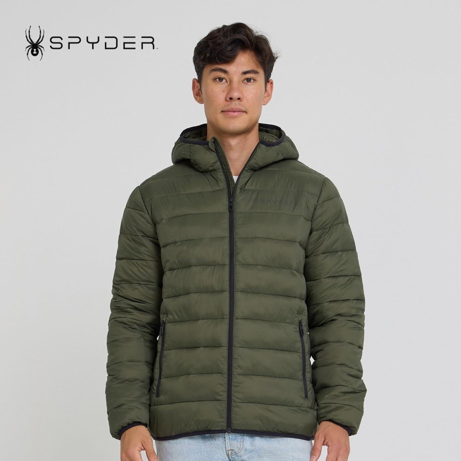 imageSpyder Packable Puffer Jacket Men with Hood Lightweight Winter Jackets for MenOlive