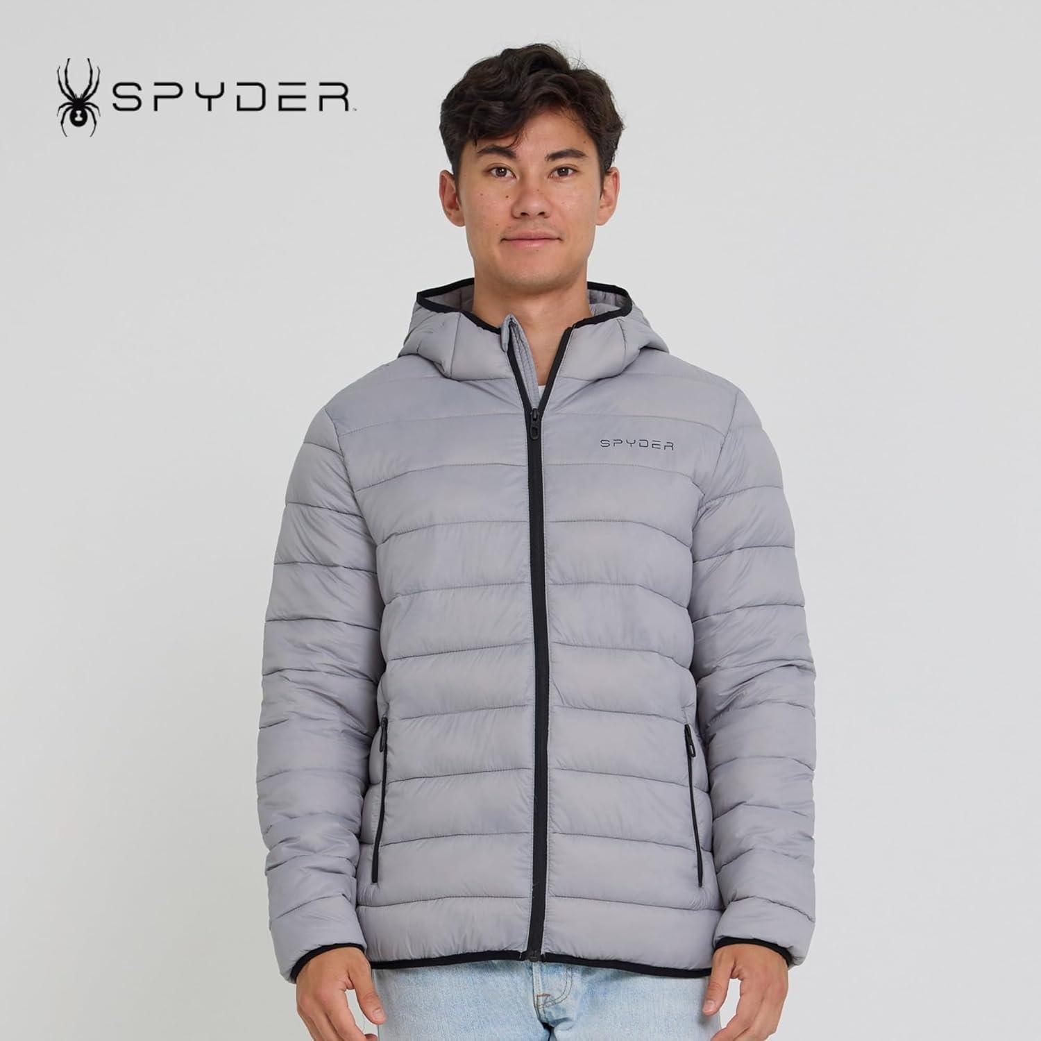 imageSpyder Packable Puffer Jacket Men with Hood Lightweight Winter Jackets for MenPewter