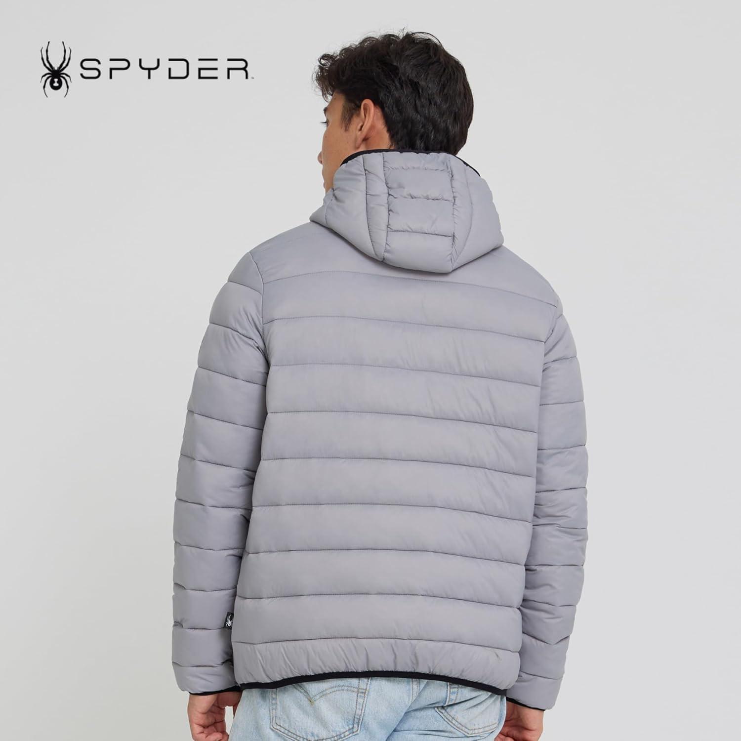 imageSpyder Packable Puffer Jacket Men with Hood Lightweight Winter Jackets for MenPewter
