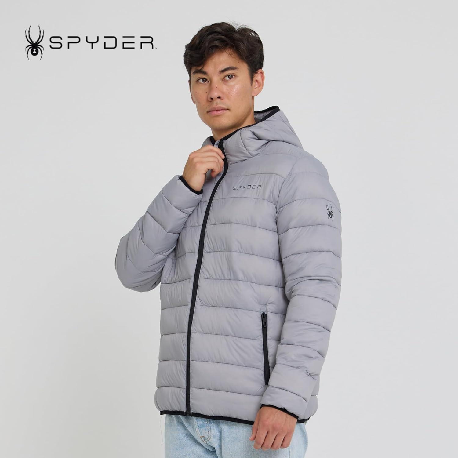 imageSpyder Packable Puffer Jacket Men with Hood Lightweight Winter Jackets for MenPewter
