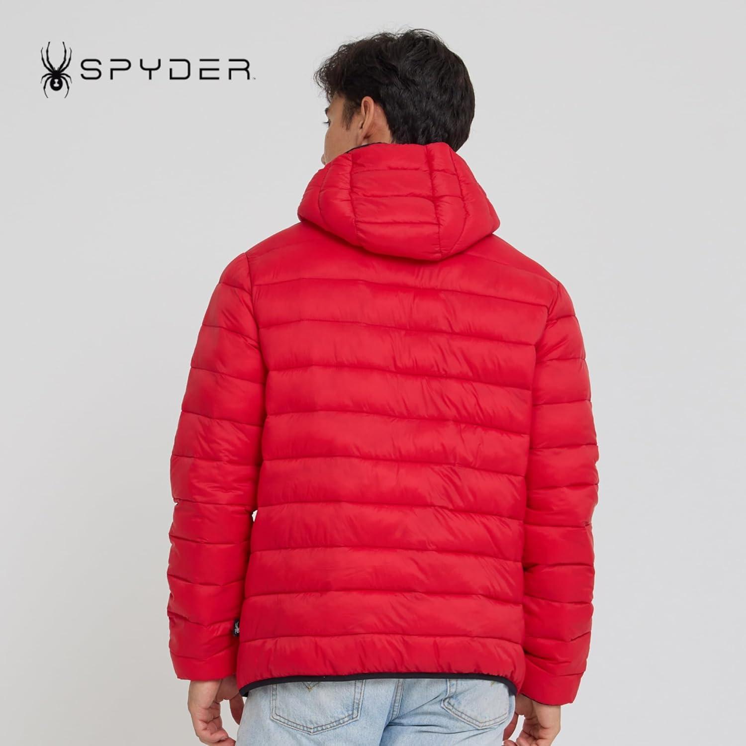 imageSpyder Packable Puffer Jacket Men with Hood Lightweight Winter Jackets for MenRed