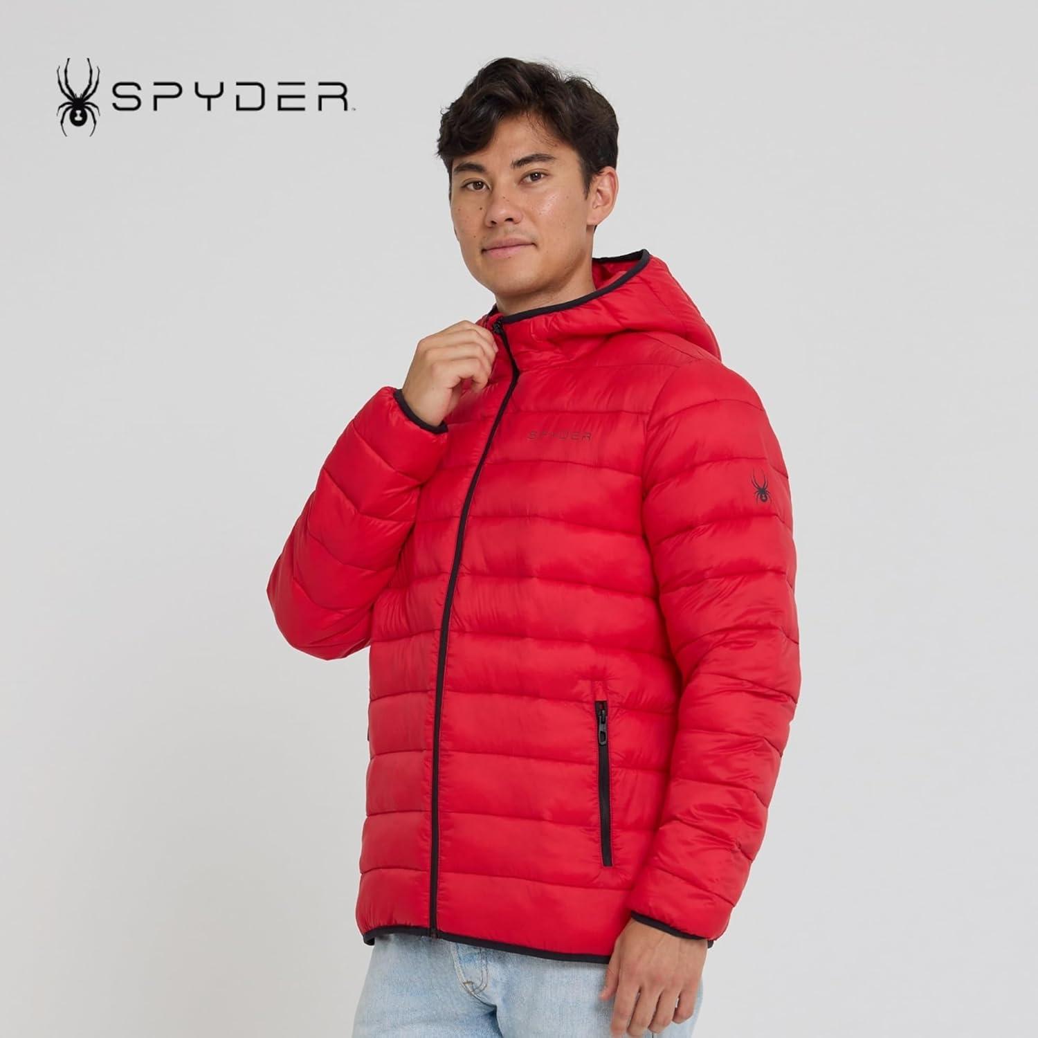 imageSpyder Packable Puffer Jacket Men with Hood Lightweight Winter Jackets for MenRed