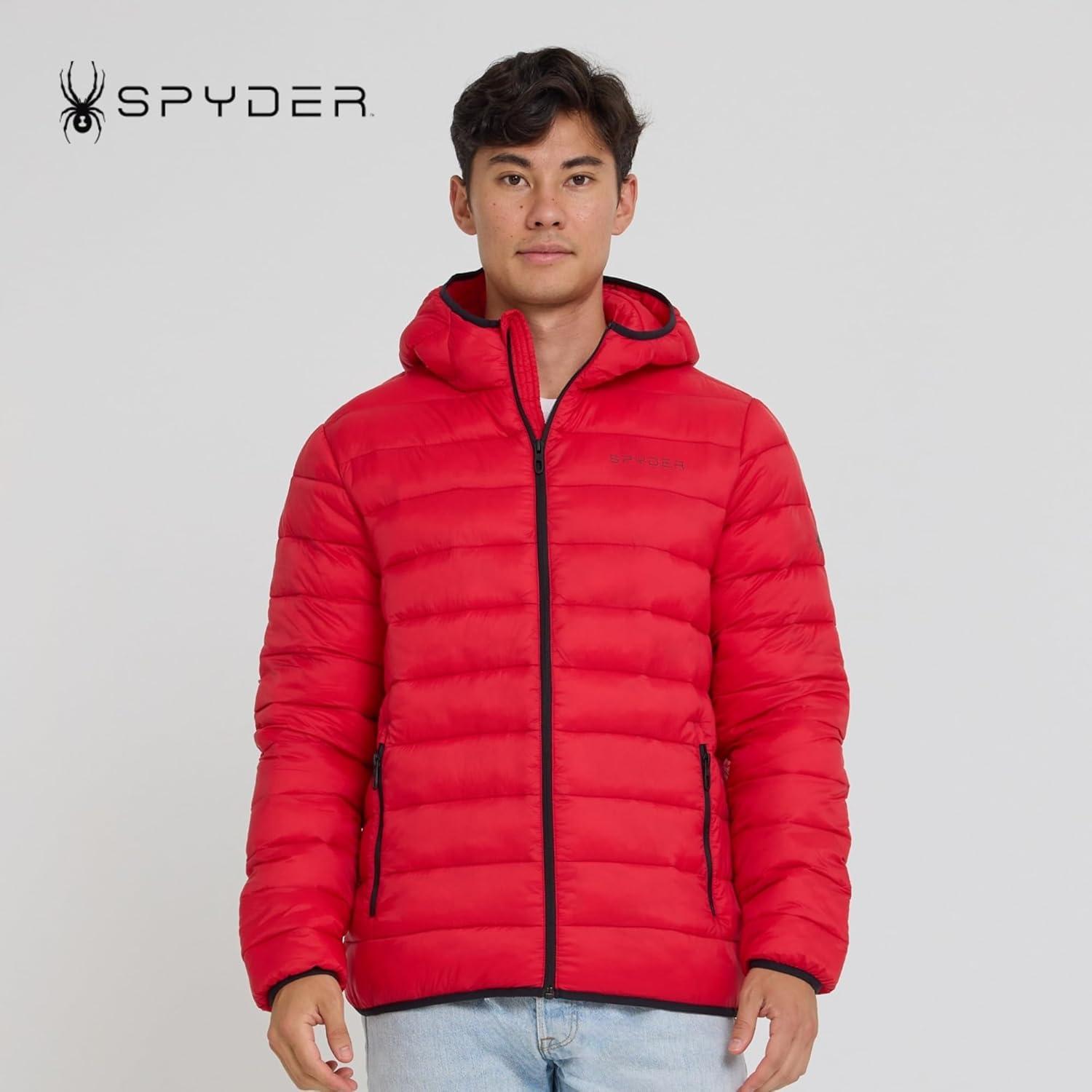 imageSpyder Packable Puffer Jacket Men with Hood Lightweight Winter Jackets for MenRed