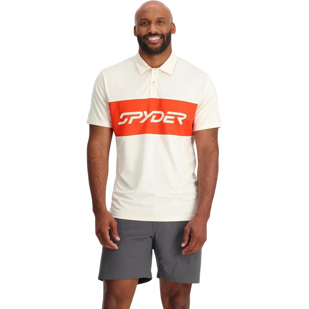 imageSpyder Mens Olson Short Sleeve Golf Polo ShirtGreige