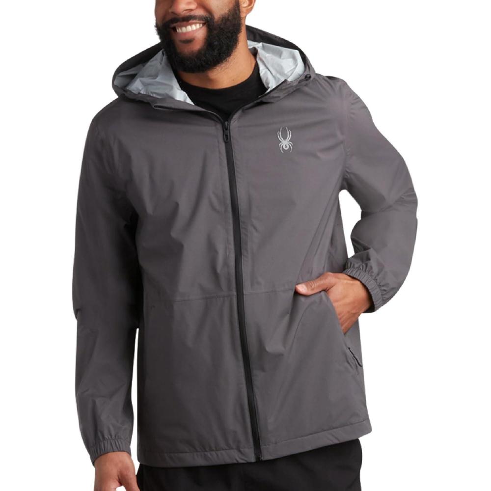 imageSpyder Mens Rain Jacket Waterproof Lightweight Hooded Windbreaker Outerwear Jacket for Golf Hiking and Outdoor SXLPolar