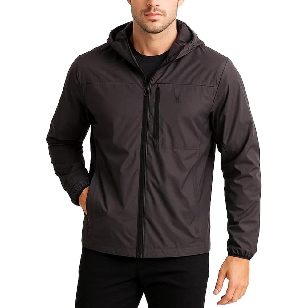 imageSpyder Mens Windbreaker Jacket Lightweight Insulated WaterResistant Active Zip Up Hooded Windbreaker Jackets for MenPolar