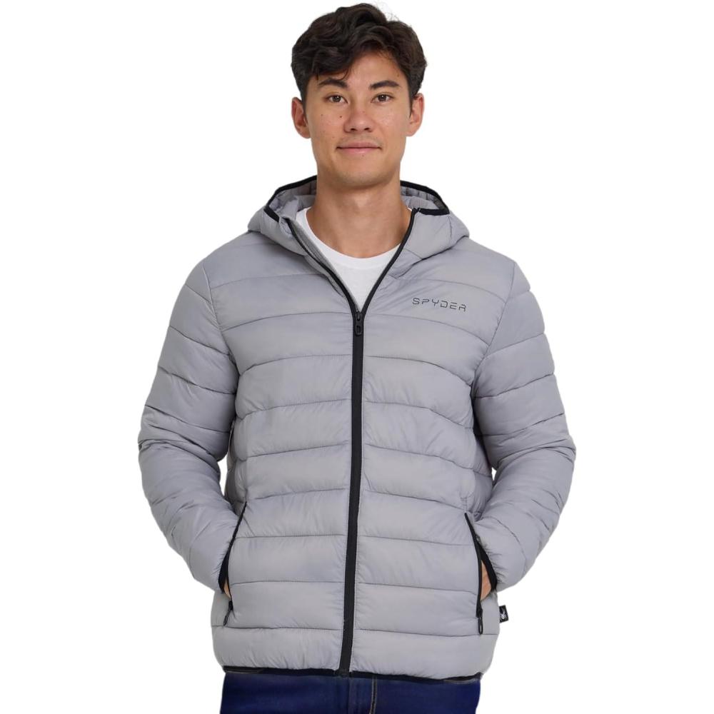 imageSpyder Packable Puffer Jacket Men with Hood Lightweight Winter Jackets for MenPewter