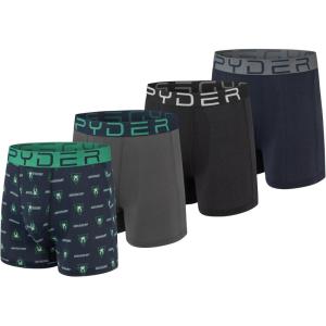 Spyder Mens Boxer Briefs Performance Nylon Mesh Sports Underwear(Navy/Black/Navy/Grey)