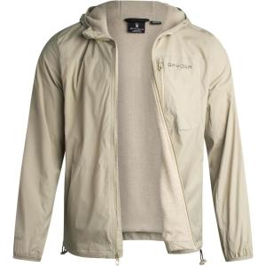 Spyder Mens Rain Jacket – Water Resistant Hooded Windbreaker Lightweight Rain Coats for Travel and Golf (Sizes: S-L)(Stone)
