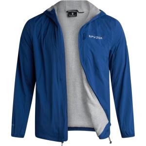 Spyder Mens Rain Jacket – Water Resistant Hooded Windbreaker Lightweight Rain Coats for Travel and Golf (Sizes: S-L)(True Blue)
