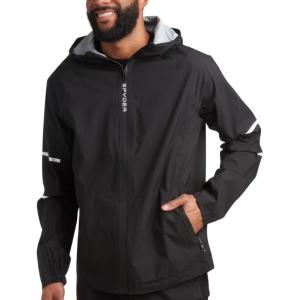 Spyder Mens Rain Jacket – Waterproof Lightweight Hooded Windbreaker, Outerwear Jacket for Golf, Hiking and Outdoor (S-XL)(Black Reflective Taping)