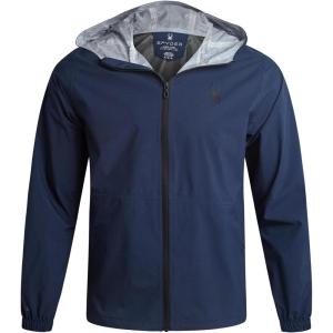 Spyder Mens Rain Jacket – Waterproof Lightweight Hooded Windbreaker, Outerwear Jacket for Golf, Hiking and Outdoor (S-XL)(Dark Navy)