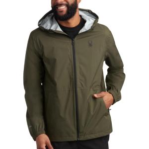 Spyder Mens Rain Jacket – Waterproof Lightweight Hooded Windbreaker, Outerwear Jacket for Golf, Hiking and Outdoor (S-XL)(Olive)