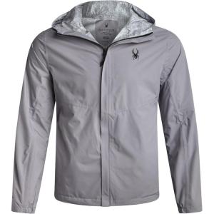 Spyder Mens Rain Jacket – Waterproof Lightweight Hooded Windbreaker, Outerwear Jacket for Golf, Hiking and Outdoor (S-XL)(Pewter)