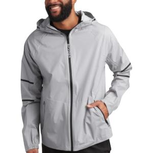 Spyder Mens Rain Jacket – Waterproof Lightweight Hooded Windbreaker, Outerwear Jacket for Golf, Hiking and Outdoor (S-XL)(Pewter Reflective Taping)