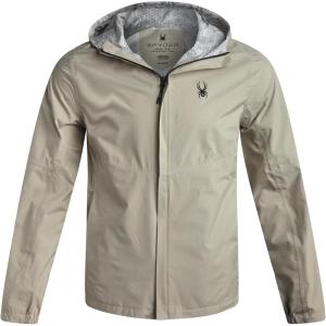Spyder Mens Rain Jacket – Waterproof Lightweight Hooded Windbreaker, Outerwear Jacket for Golf, Hiking and Outdoor (S-XL)(Stone Beige)
