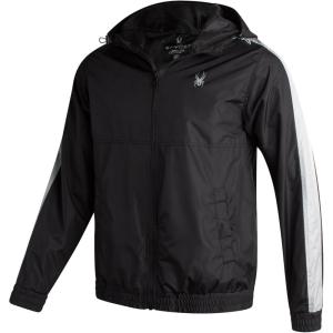 Spyder Mens Windbreaker Jacket – Lightweight Breathable Wind Water Resistant Zip Up Jacket with Hood for Running Golf Hiking(Black)
