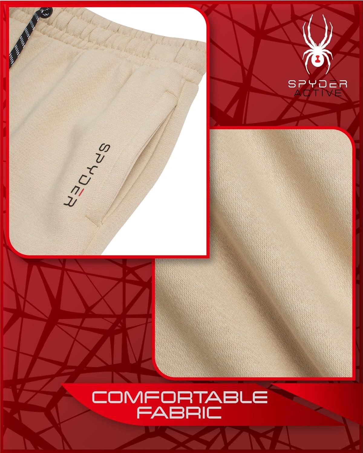 imageSpyder Mens Active Jogger Sweatpants 2 Pack Athletic Fleece Workout Gym Joggers with Pockets and Drawcord Sizes SXXL