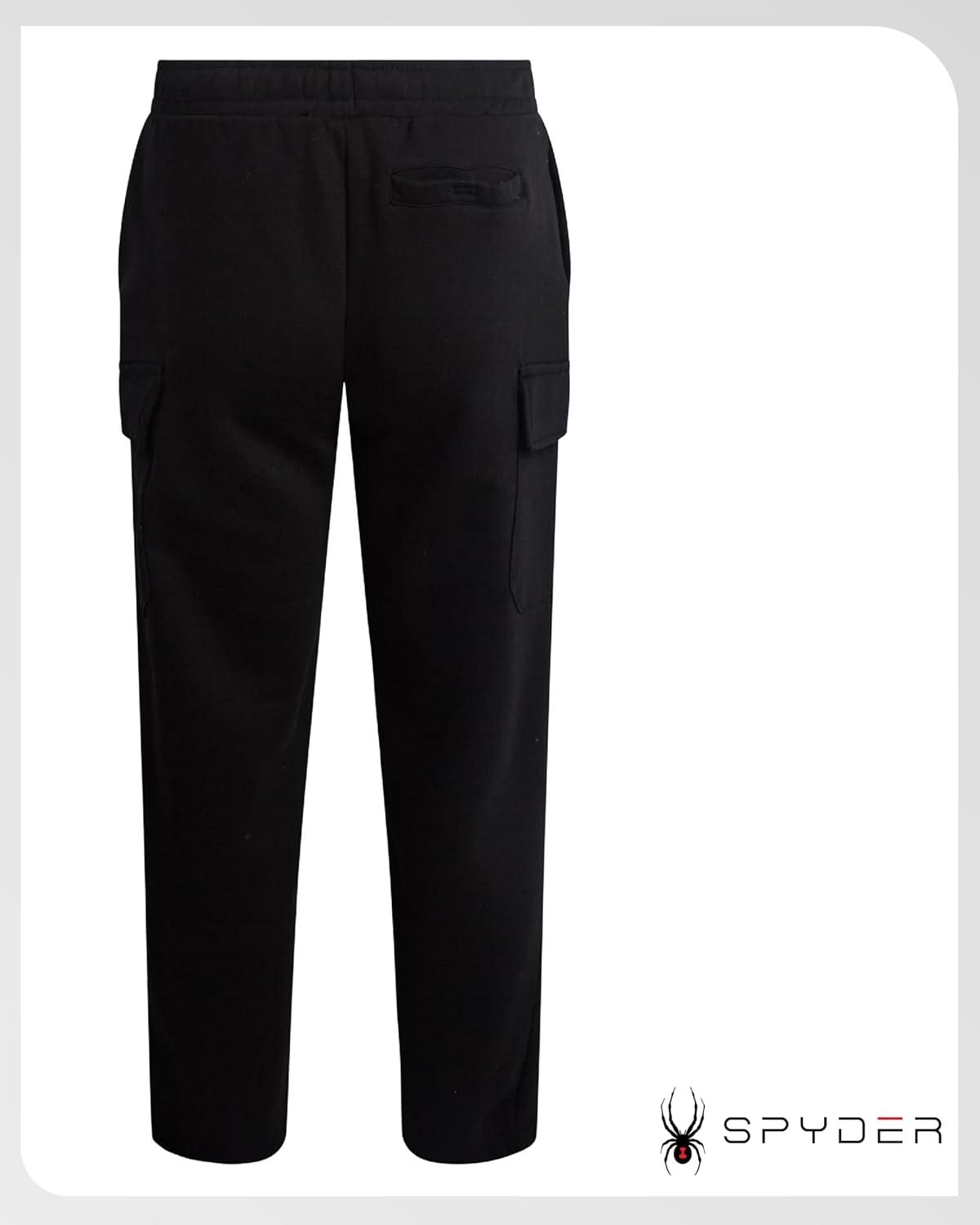 imageSpyder Mens Cargo Sweatpants Soft Stretch Fleece Mens Joggers with Pockets amp Elastic Waistband for Running Jogging WorkoutBlack