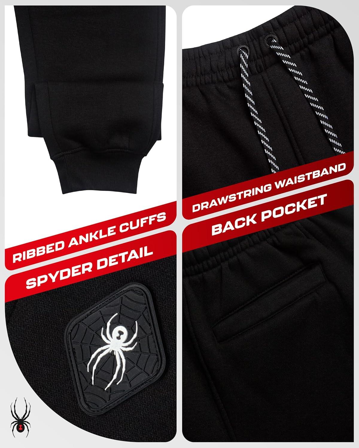 imageSpyder Mens Cargo Sweatpants Soft Stretch Fleece Mens Joggers with Pockets amp Elastic Waistband for Running Jogging WorkoutBlack Midnight