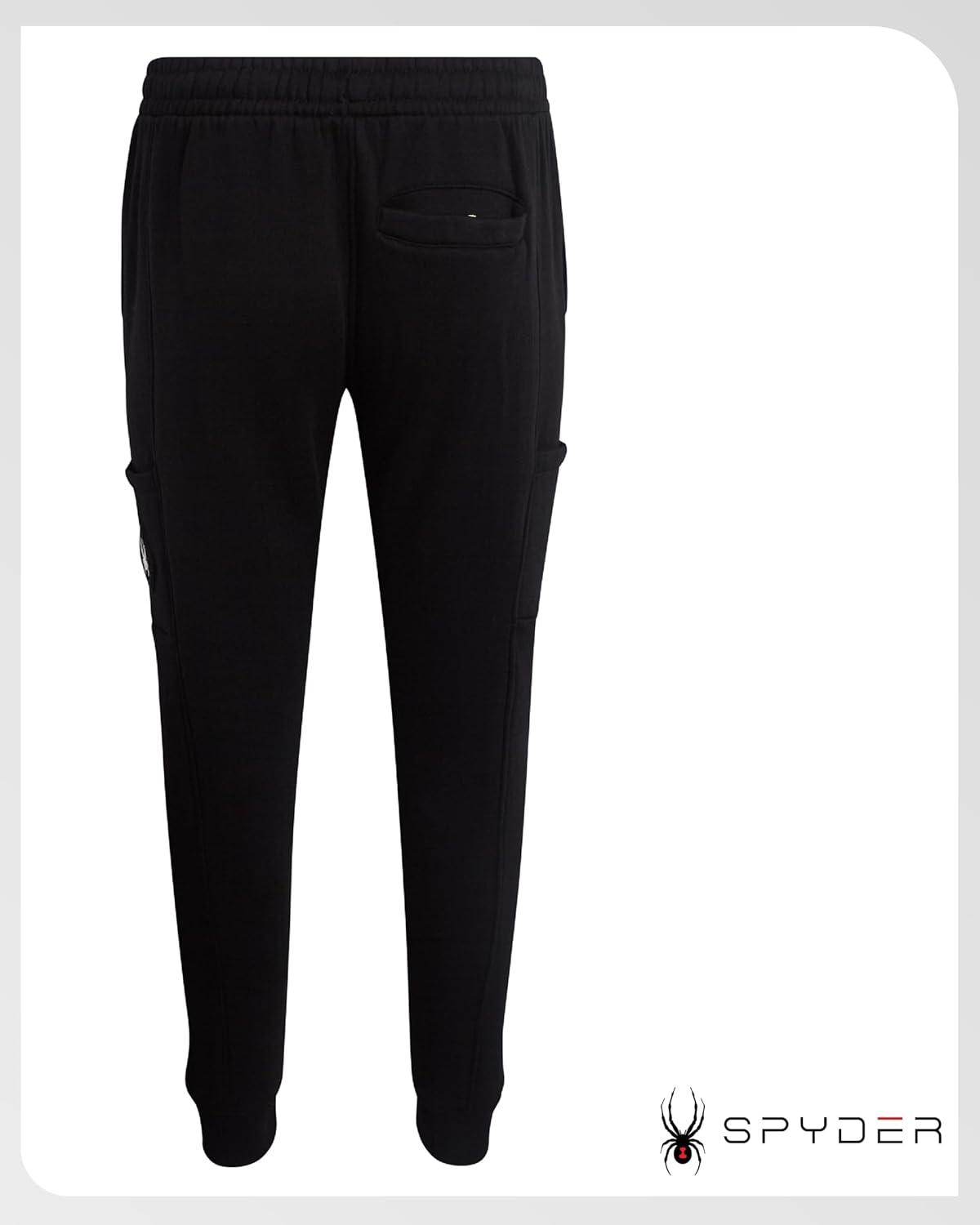 imageSpyder Mens Cargo Sweatpants Soft Stretch Fleece Mens Joggers with Pockets amp Elastic Waistband for Running Jogging WorkoutBlack Midnight