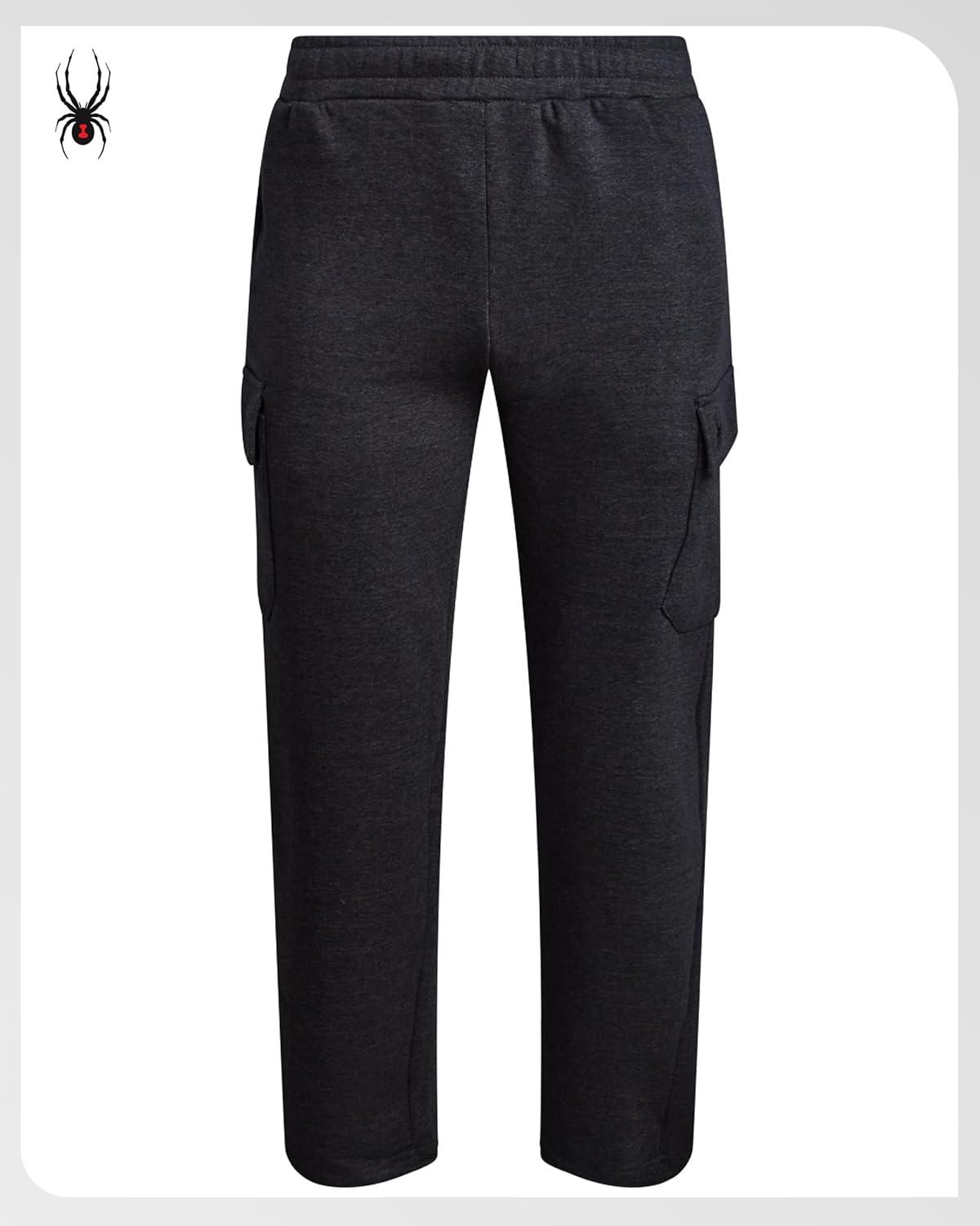 imageSpyder Mens Cargo Sweatpants Soft Stretch Fleece Mens Joggers with Pockets amp Elastic Waistband for Running Jogging WorkoutCharcoal Heather