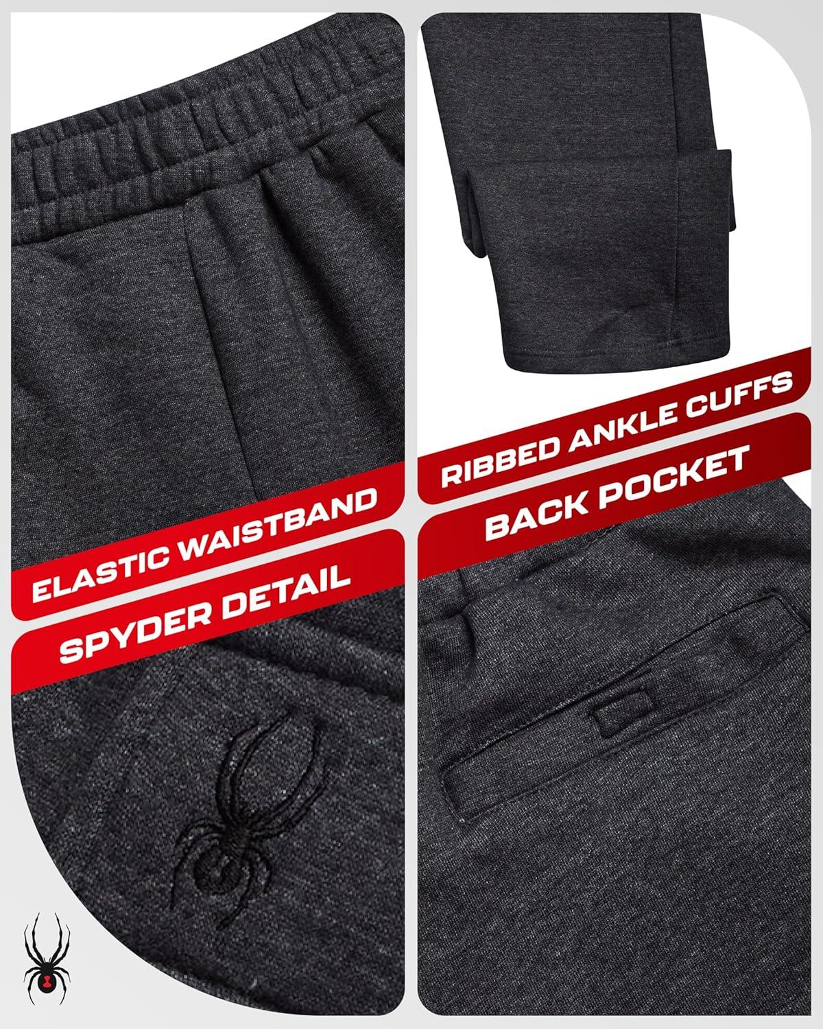 imageSpyder Mens Cargo Sweatpants Soft Stretch Fleece Mens Joggers with Pockets amp Elastic Waistband for Running Jogging WorkoutCharcoal Heather