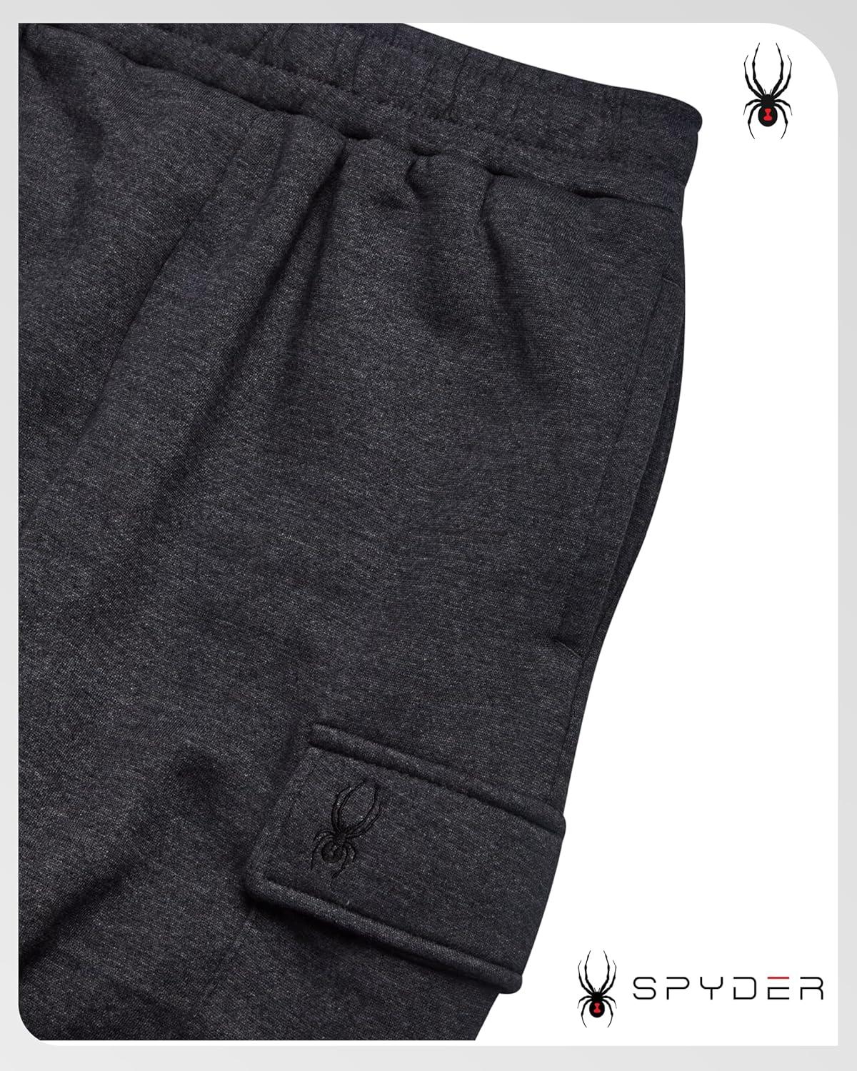 imageSpyder Mens Cargo Sweatpants Soft Stretch Fleece Mens Joggers with Pockets amp Elastic Waistband for Running Jogging WorkoutCharcoal Heather