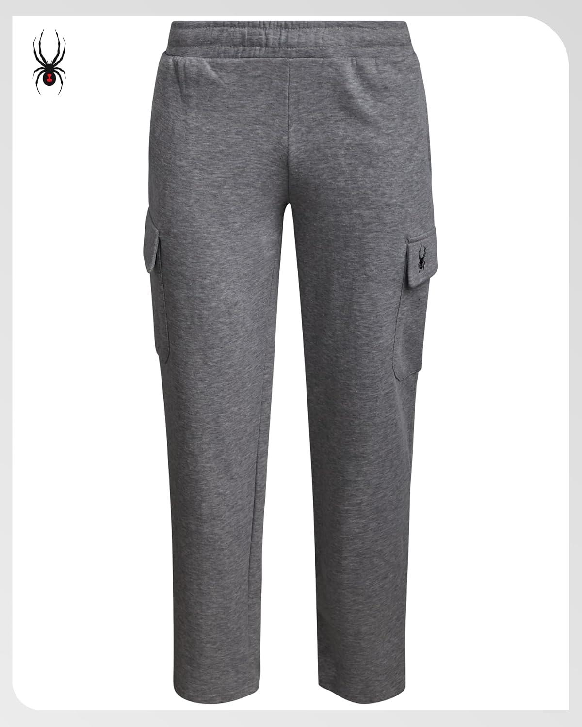 imageSpyder Mens Cargo Sweatpants Soft Stretch Fleece Mens Joggers with Pockets amp Elastic Waistband for Running Jogging WorkoutHeather Grey