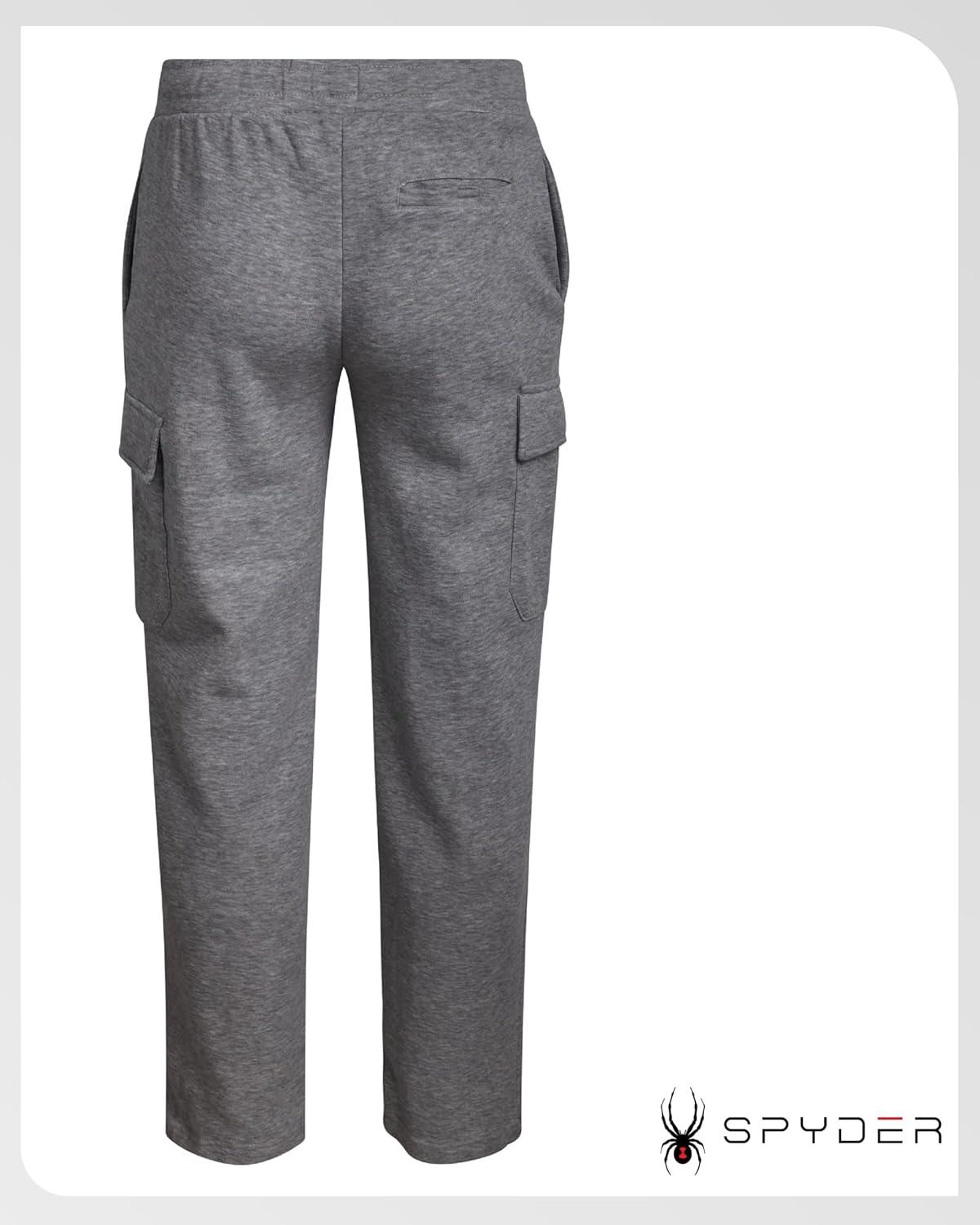 imageSpyder Mens Cargo Sweatpants Soft Stretch Fleece Mens Joggers with Pockets amp Elastic Waistband for Running Jogging WorkoutHeather Grey