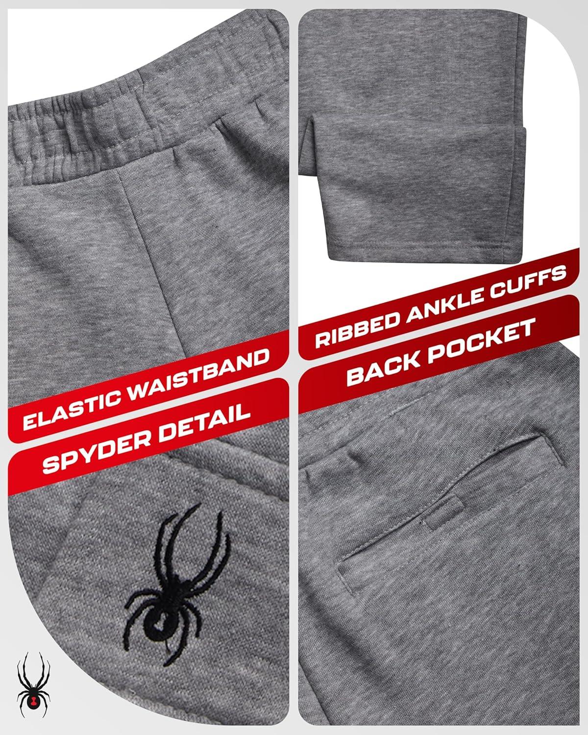 imageSpyder Mens Cargo Sweatpants Soft Stretch Fleece Mens Joggers with Pockets amp Elastic Waistband for Running Jogging WorkoutHeather Grey