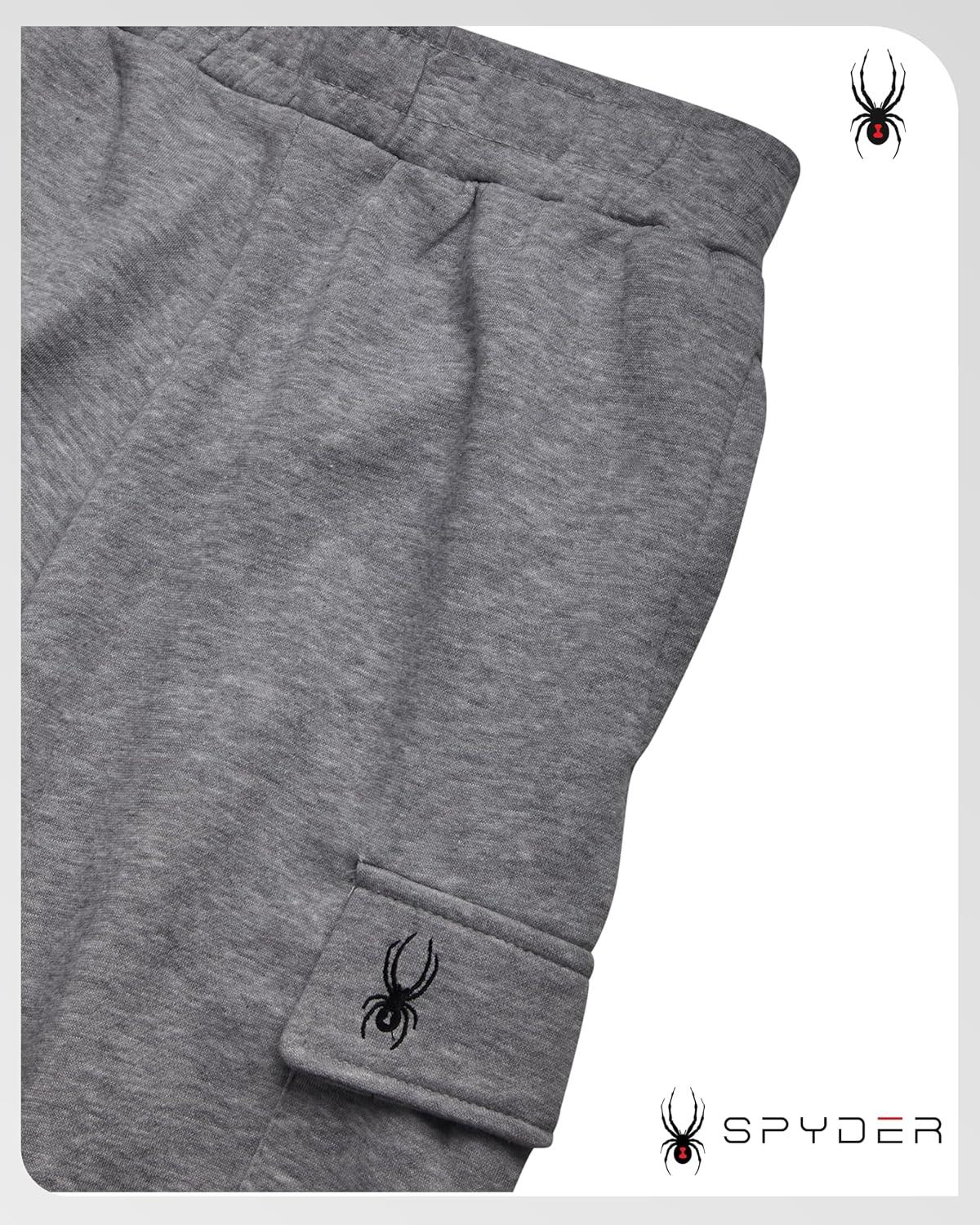imageSpyder Mens Cargo Sweatpants Soft Stretch Fleece Mens Joggers with Pockets amp Elastic Waistband for Running Jogging WorkoutHeather Grey