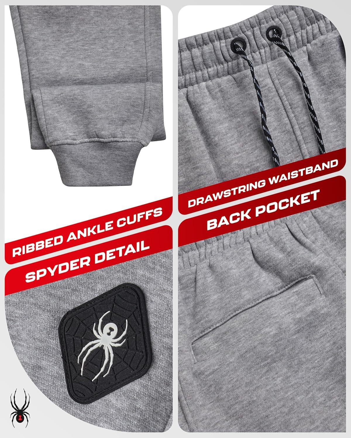 imageSpyder Mens Cargo Sweatpants Soft Stretch Fleece Mens Joggers with Pockets amp Elastic Waistband for Running Jogging WorkoutHeather Grey Smoke